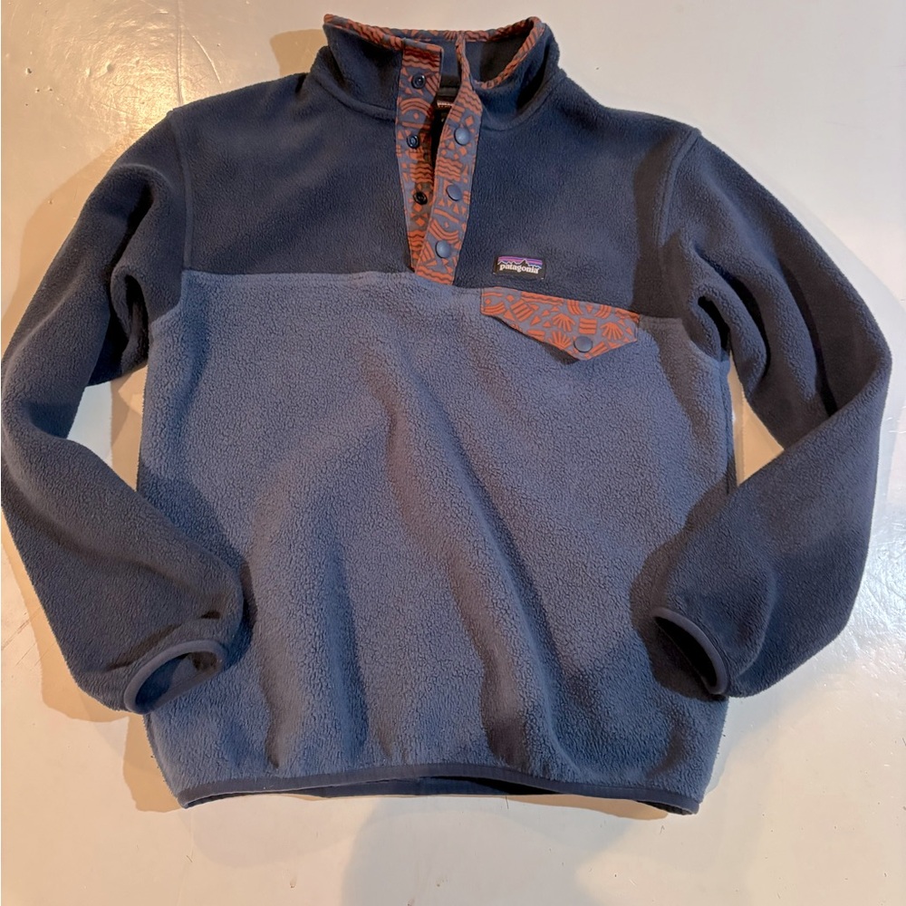 PATAGONIA Fleece Quarter Snap Girls SYNCHILLA JACKET M 10